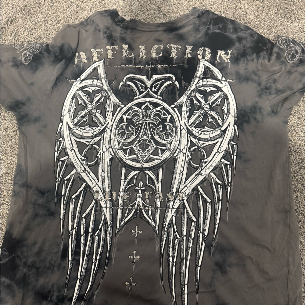 Affliction Charcoal Winged Graphic Tee